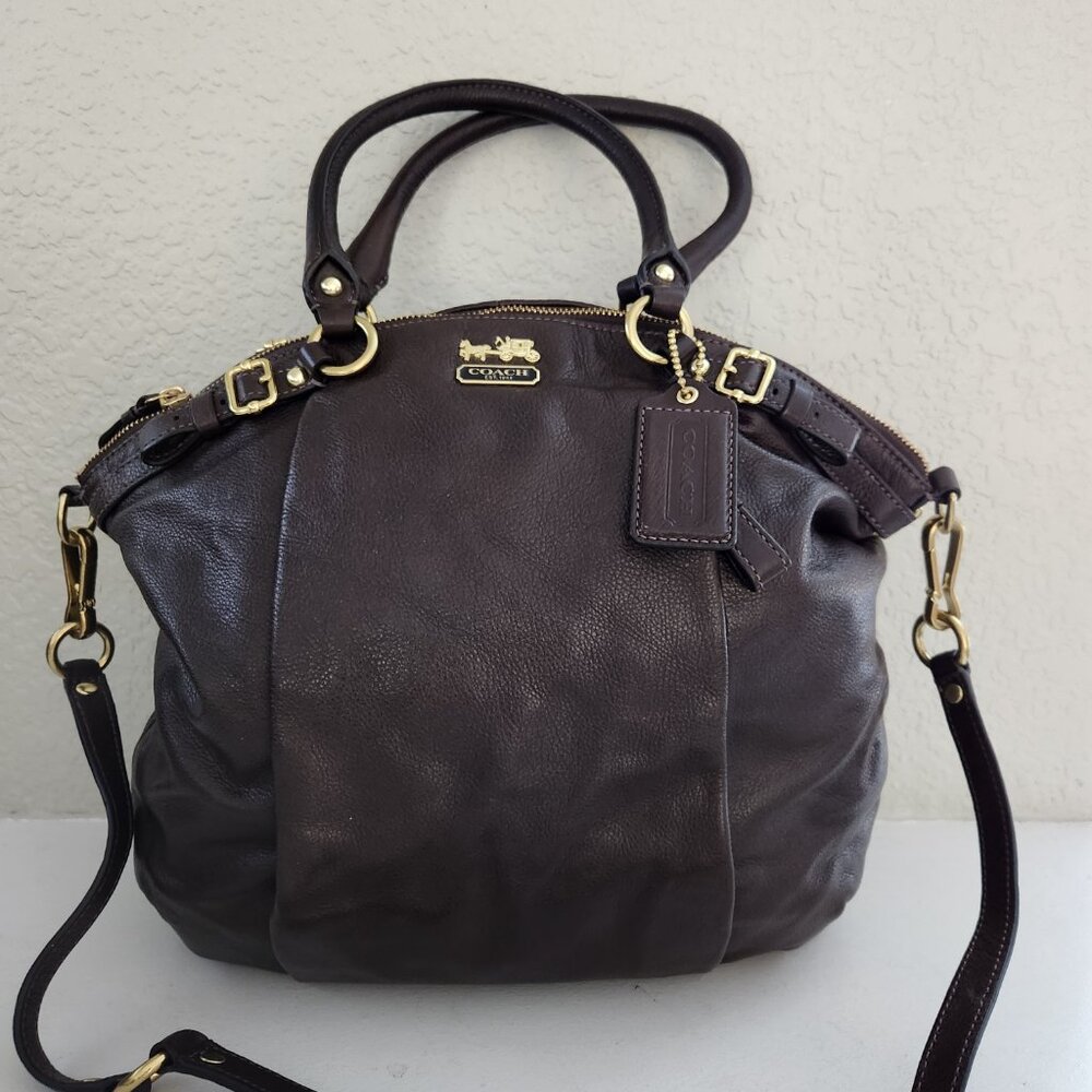 Euc Coach Madison Brown Leather Shoulder Bag Purse - Picture 3 of 15